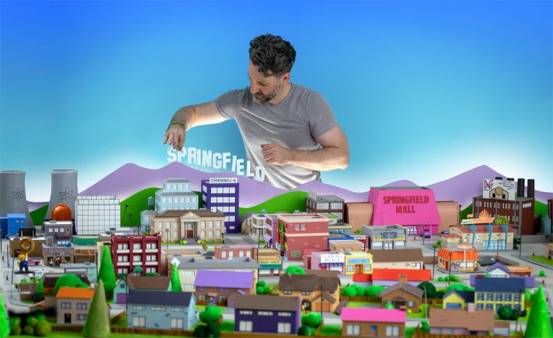Fã de 'Os Simpsons' Constrói Maquete Gigante de Springfield com 76 Prédios | ::Tutoriais Photoshop::